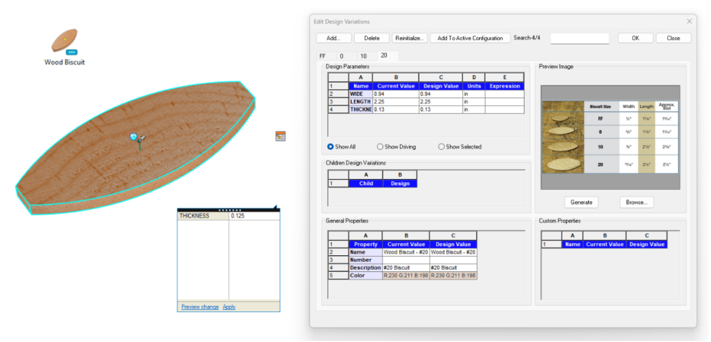 Wood Biscuit for IRONCAD